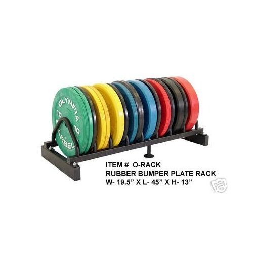 Rubber Plate Racks Olympic Rubber Bumper Plate Black 5 Pair Set with Ader Plate Rack ...